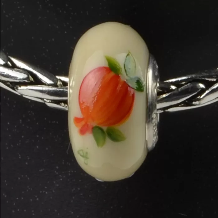 Fenton Art Glass Artisan Crafted Bead - Chi Omega - Sterling Silver Lined