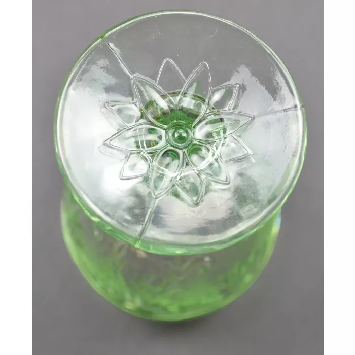 Tiara Crystal - Sandwich Light Green Pattern - Wine Glass - 4.125" Tall