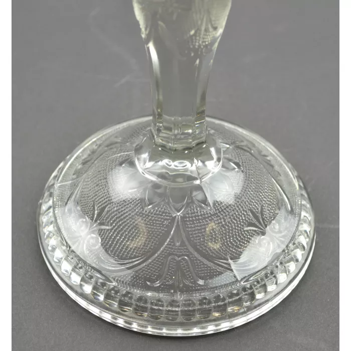 Indiana Glass - Sandwich Clear Pattern - Single Light Candlestick Holder - 8.25"