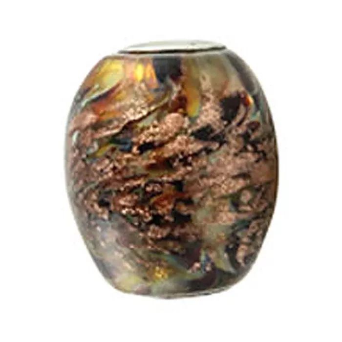 Fenton Artisan Crafted Glass Bead Kalico Kitty - .76" Oval