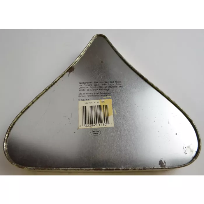 Hershey's Chocolate 1993 Silver Kiss Tin - 8.75" Wide