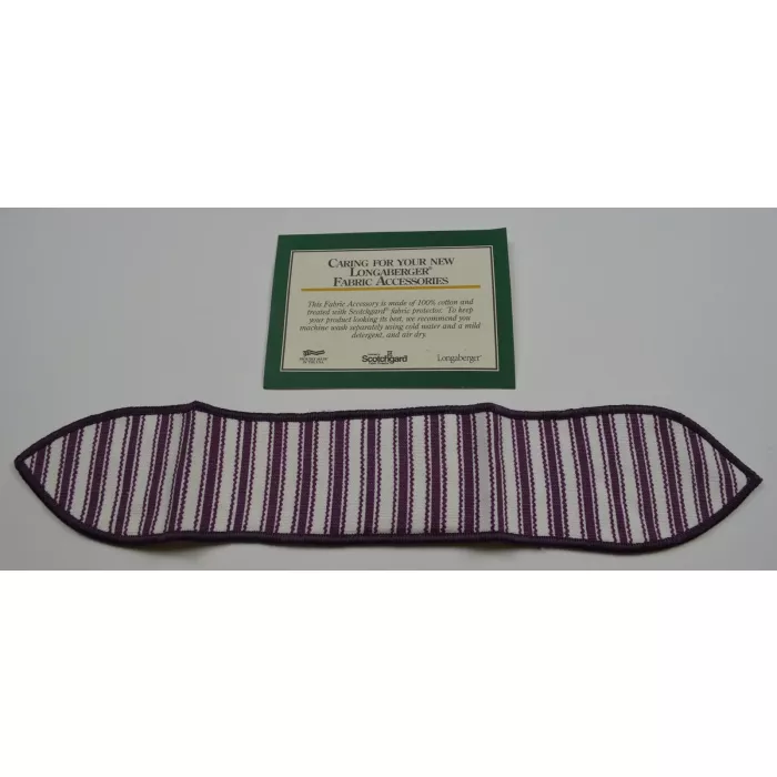 Longaberger Purple Ticking Small Handle Tie