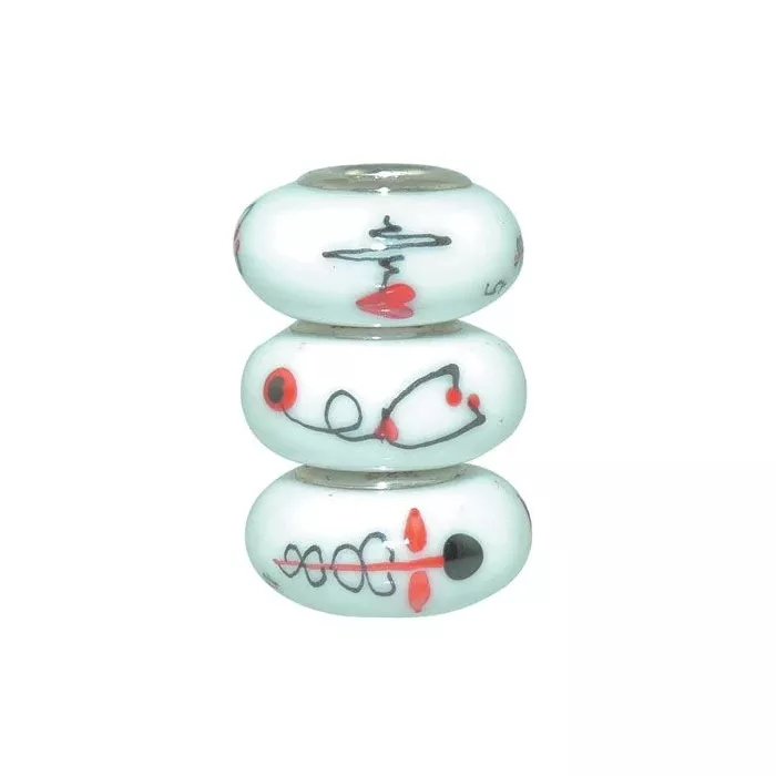 Fenton Art Glass Artisan Bead - RX Of Care - Sterling Silver Lined
