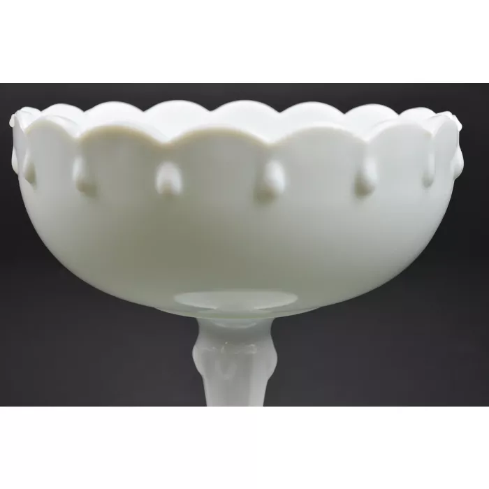 Indiana Glass - Teardrop Milk Glass Pattern - Compote Style Planter