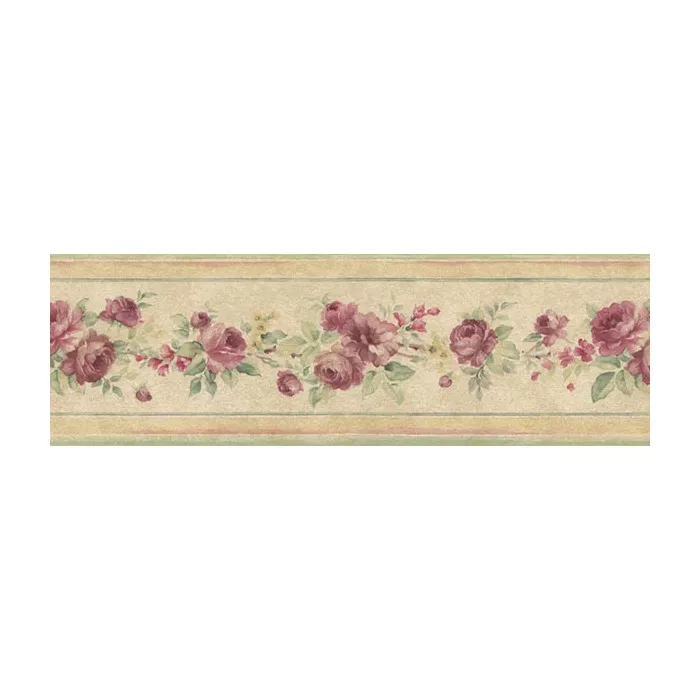 White Wedding Wallpaper Border Tan, Pink, Green, Beige, Yellow Norwall Wallcovering PR79650