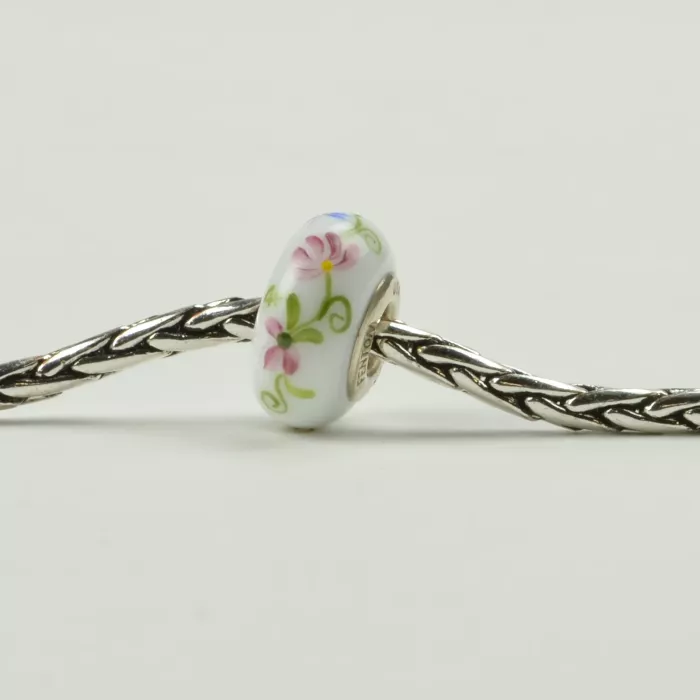 Fenton Art Glass Artisan Crafted Bead - Grandma - Sterling Silver Lined