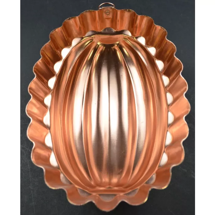 Melon Shaped Copper Toned Jello Mold - Kitchen Wall Hanging - 7" Tall