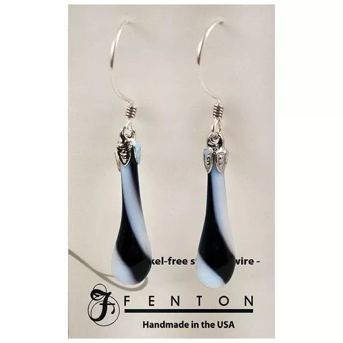Fenton Art Glass - Teardrop Glass Earrings - Spectators - Handcrafted
