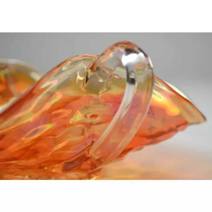 Fenton Art Glass Bon Bon Dish - Honeycomb Marigold Pattern