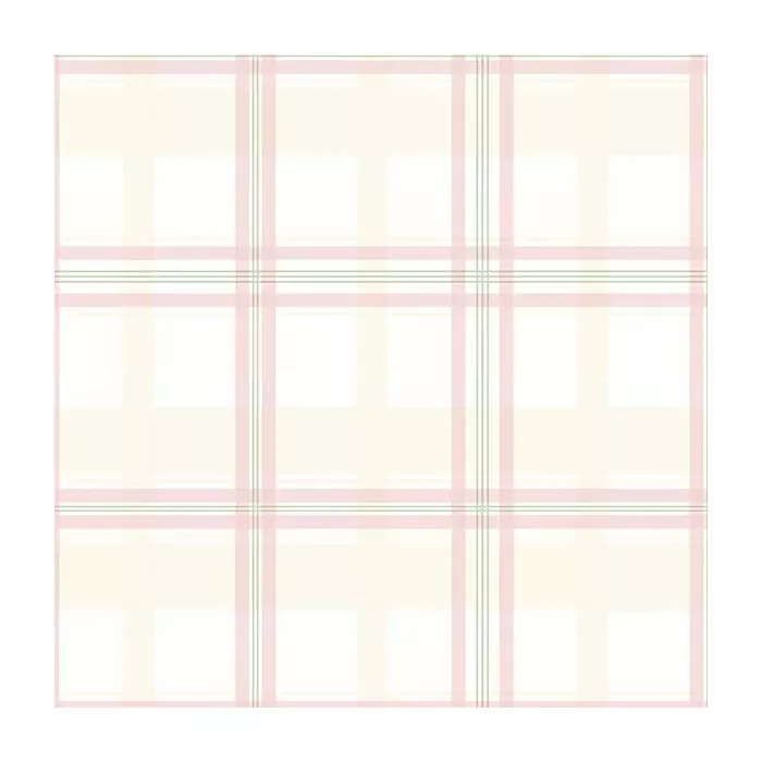 Plaid Wallpaper Cream, Pink, Green Norwall Wallcovering AB42404