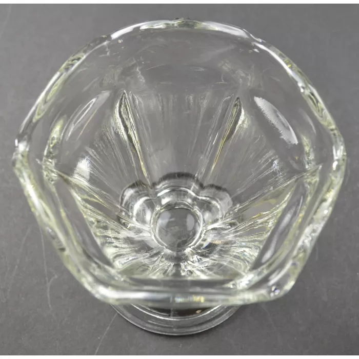 Clear Glass Scalloped Sherbet - 4" Tall