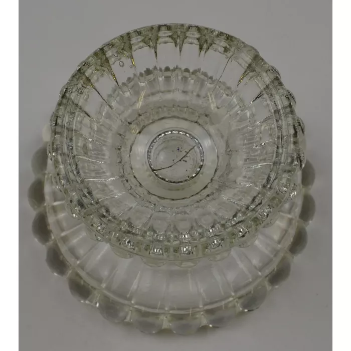 Clear Glass Fluted Single Candlestick Holder - 2.375" Tall