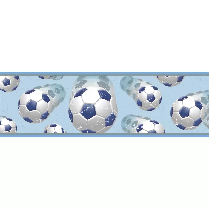 Beckham Blue Soccer Ball Motion Wallpaper Border Chesapeake BBC94251B