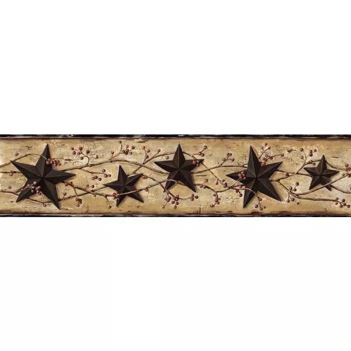 Black Heritage Tin Star Wallpaper Border Chesapeake FFR65362B