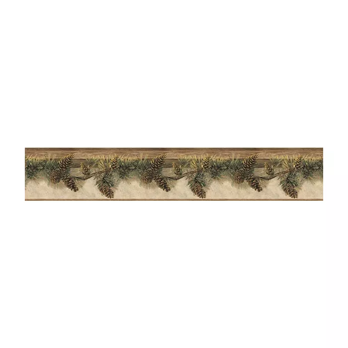 Pomona Chestnut Pine Hill Wallpaper Border Chesapeake TLL01632B