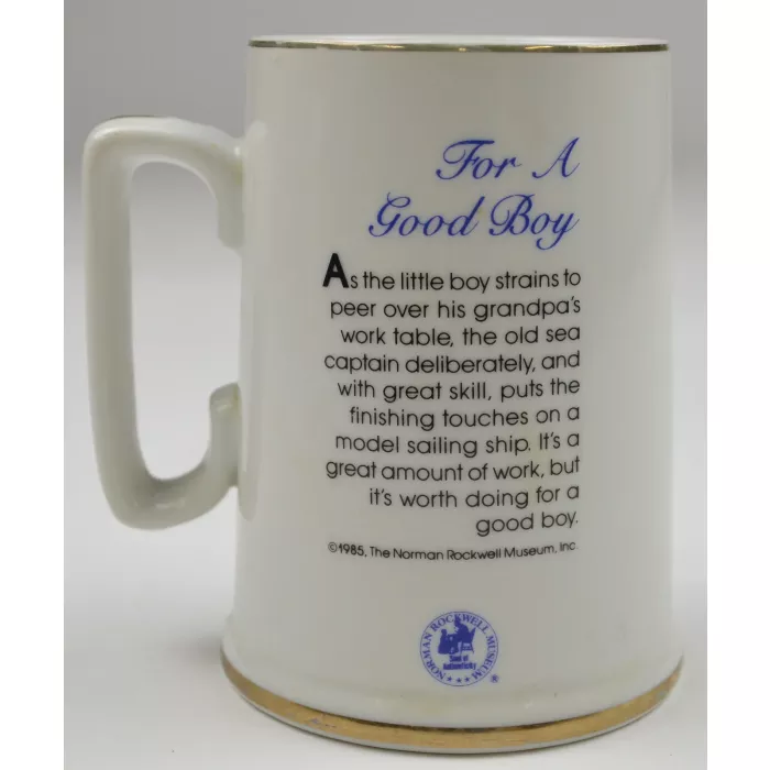 Norman Rockwell For A Good Boy 1985 Collectible Mug With Gold Trim