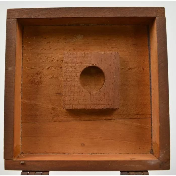 Vintage Finger Jointed Walnut Pipe Holder - 5.5" Tall