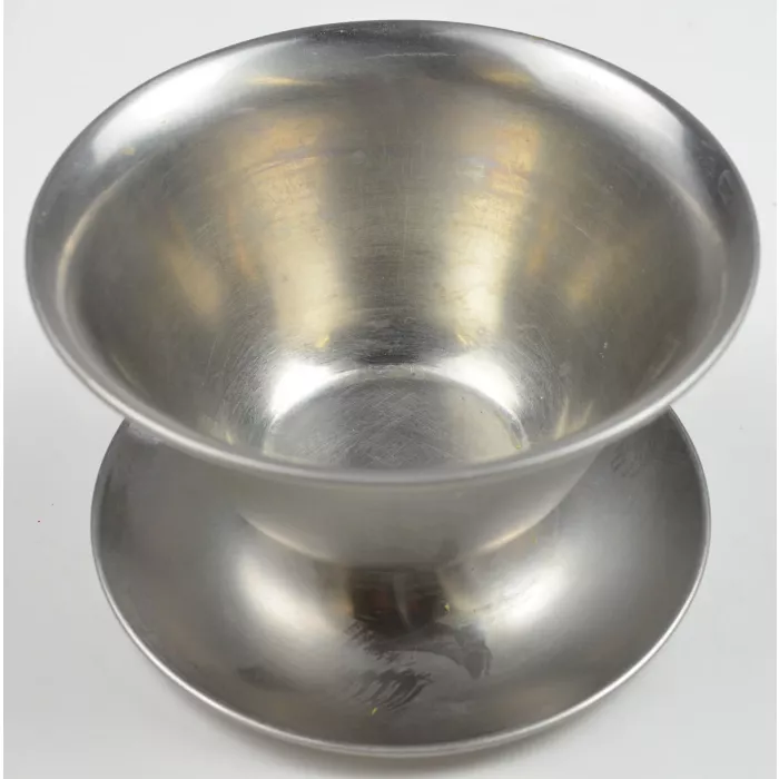 Vintage Stainless Steel Gravy Boat / Bowl & Underplate - Marked 18/8 - Denmark