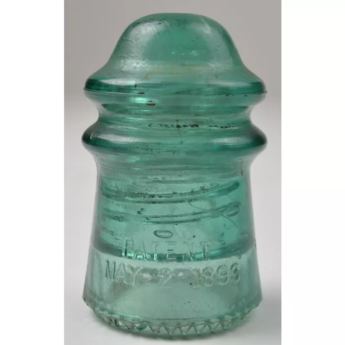 Vintage Hemingray No. 9 Teal Green Glass Insulator - 3.625" Tall