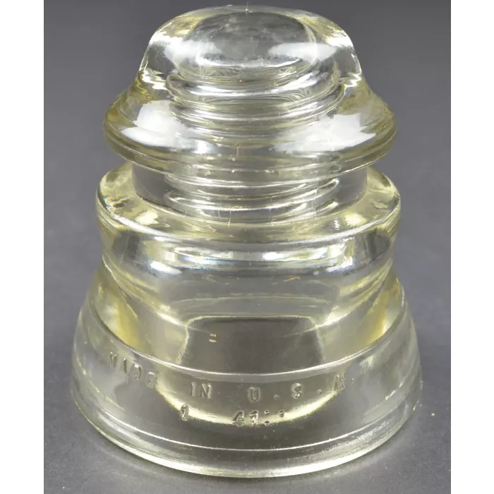 Vintage Hemingray No. 45 Clear Glass Insulator - 1- 41 - 3.75" Tall