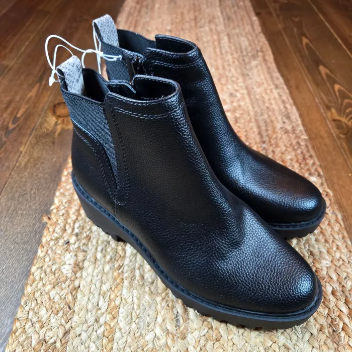 Women's Biker Core Ankle Boots Taci Pull On Memory Foam Bootie Black SZ 8