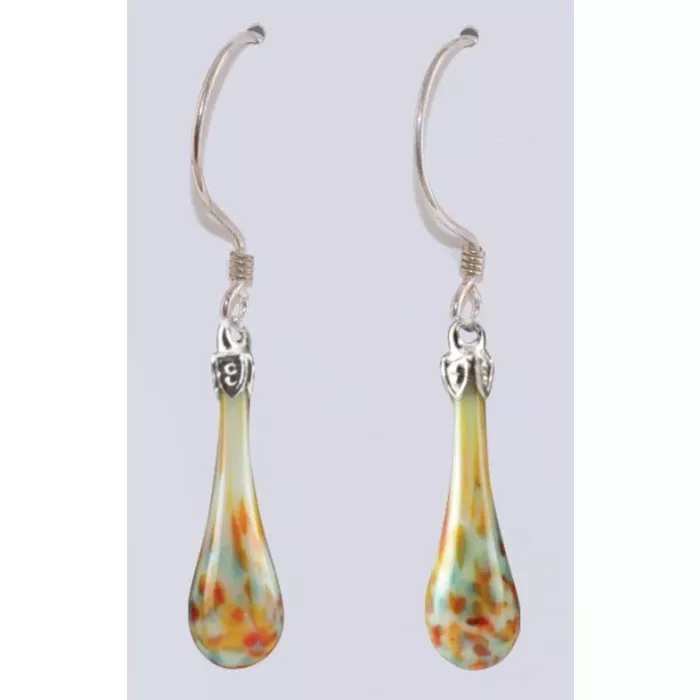 Fenton Art Glass - Mosaic Teardrop Earrings - Santa Fe Morning - Handcrafted