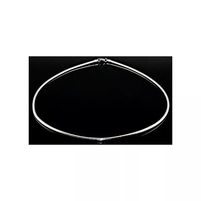 Fenton Art Glass - Sterling Silver 2mm Omega Chain Necklace - 18" Long