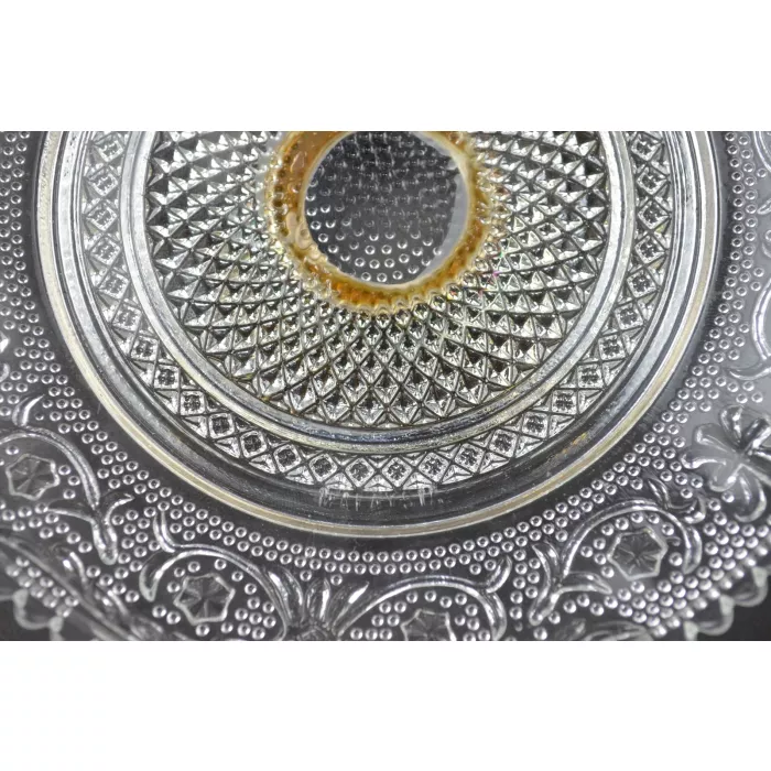 KIG Malaysia Fleur De Lis Pattern - Footed Candy / Nut Dish - 5.75" Wide