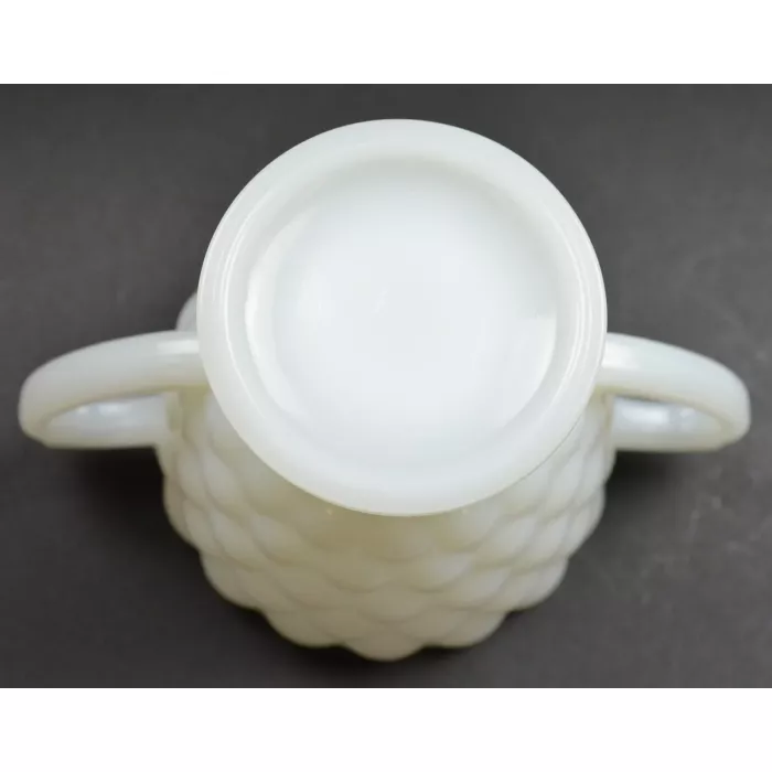 Anchor Hocking - Bubble Milk Glass - Open Sugar - 3.25" Tall