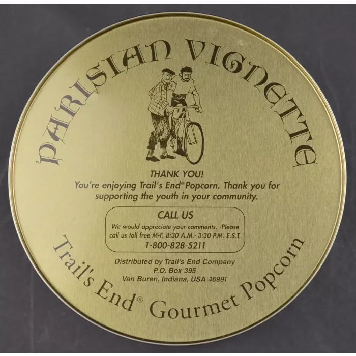 Trails End 1996 Parisian Vignette Hal Kattau Gourmet Tin - 7.25" Tall