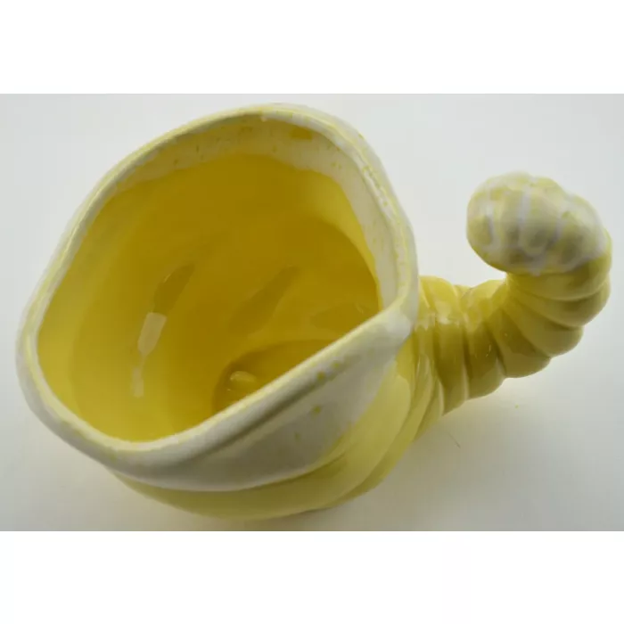 Vintage USA Yellow Cornucopia Planter - 1950s