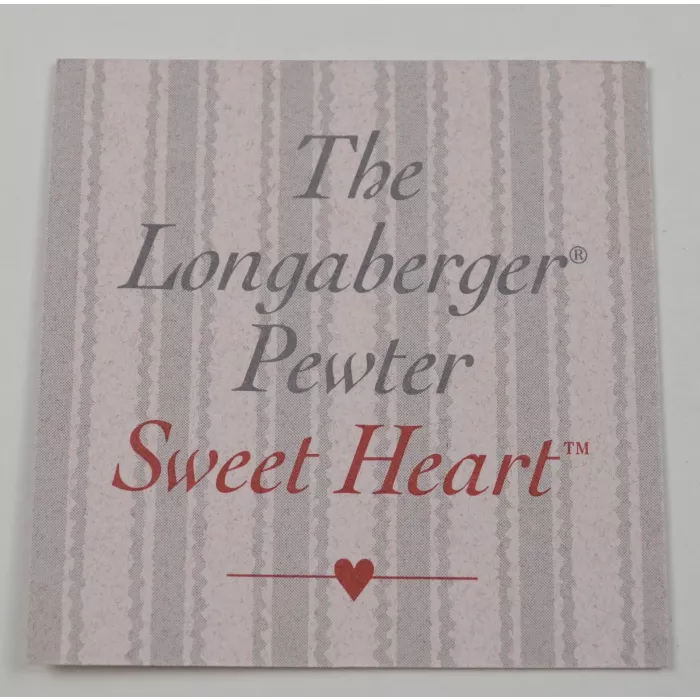Longaberger 1993 Pewter Sweet Heart Tie-On