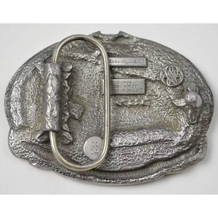 Bergamot Brass Works "The BS Stops When The Green Flag Drops" Belt Buckle