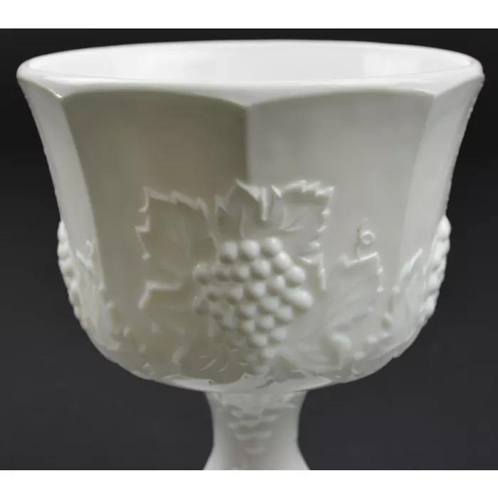 Indiana Glass - Harvest Milk Glass Pattern - Compote - 6.5" Tall