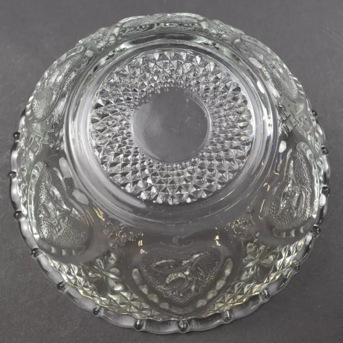 KIM Clear Glass Heart & Floral Pattern Candy Dish With Lid - 5.125" Wide