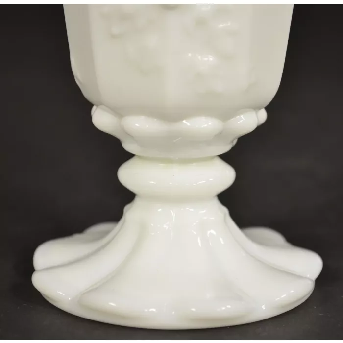Westmoreland Glass - Panelled Grape Milk Glass Pattern - Belled Vase - 5.75"