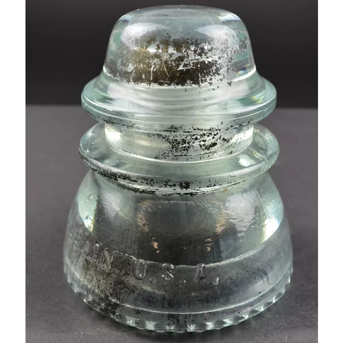 Vintage Hemingray No. 42 Clear Glass Insulator - 4" Tall