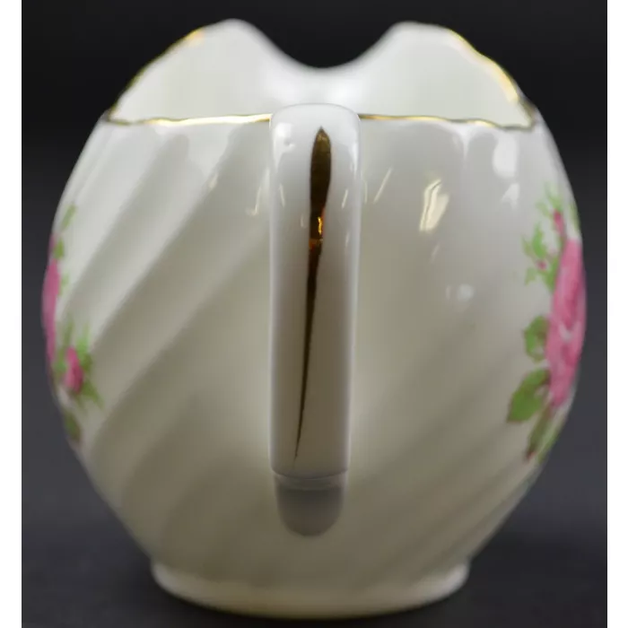 Adderley Fine Bone China Pink Rose Creamer - 2.75" Tall