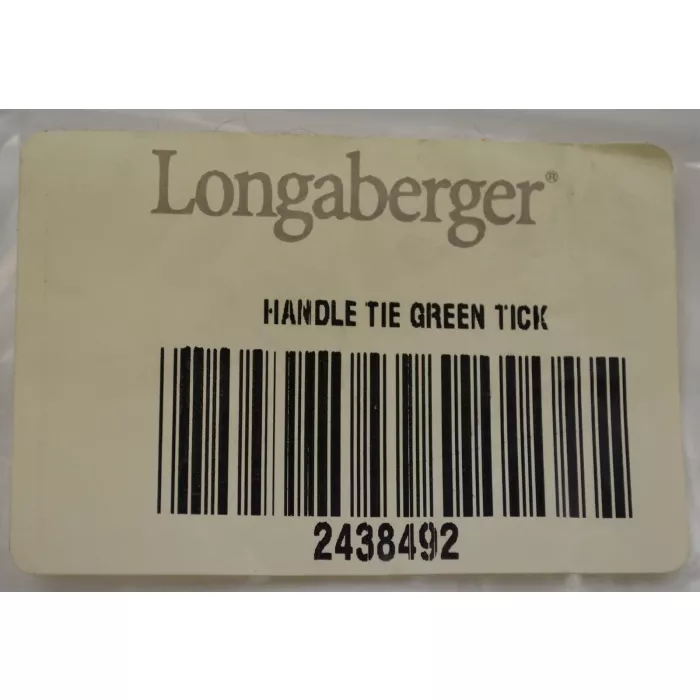 Longaberger Green Ticking Handle Tie