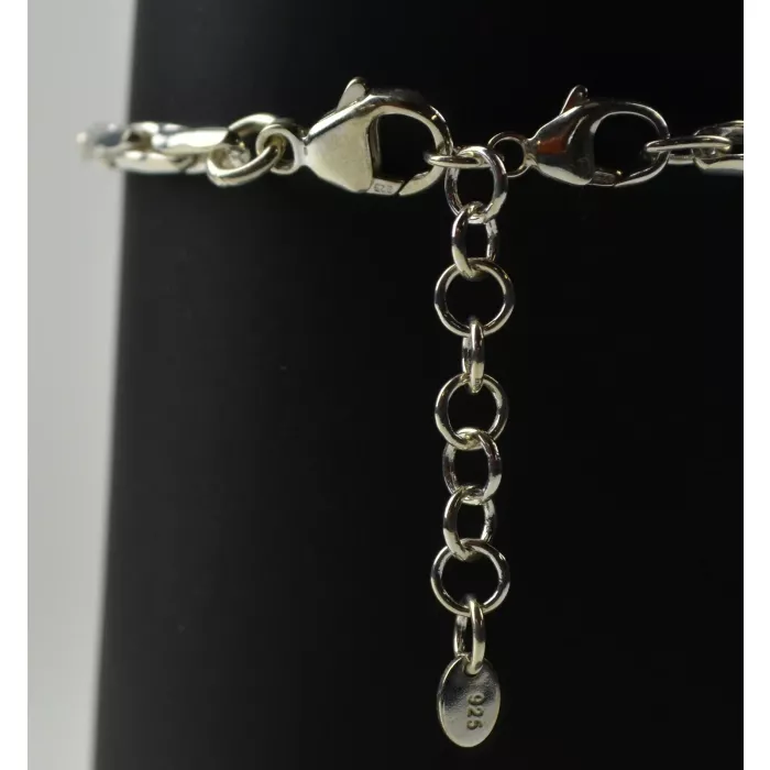 Fenton Art Glass - Sterling Silver 3.5mm Hammered Cable Bracelet