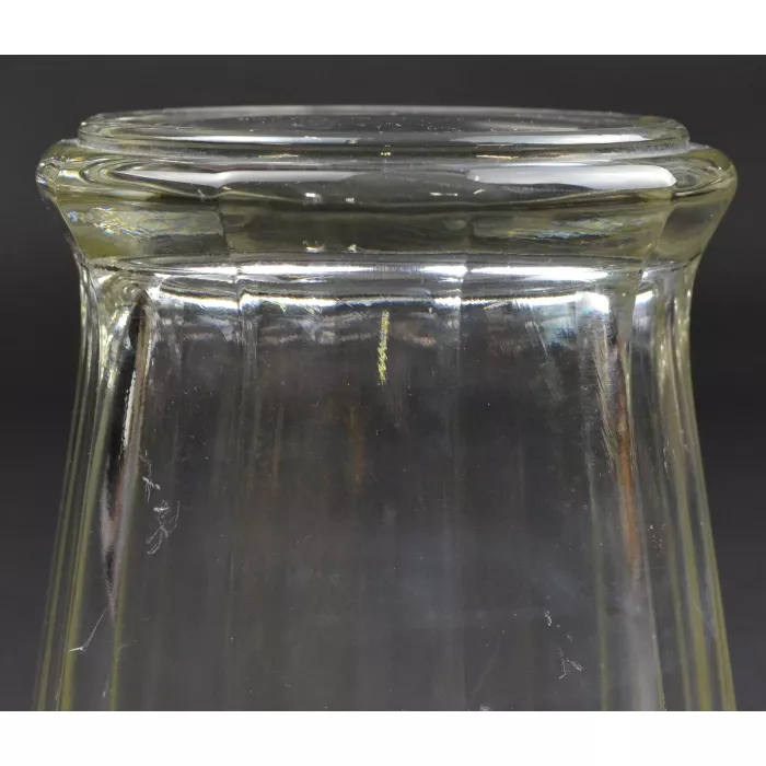Clear Pressed Glass Panel Pattern Large Flower Vase- 7.75" Tall