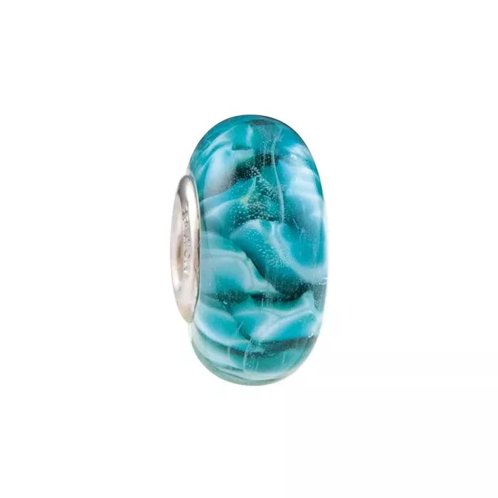Fenton Art Glass Artisan Crafted Bead - Mermaid - Sterling Silver Lined