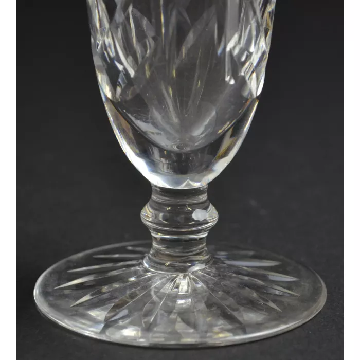 Clear Crystal Champagne Glass - Fluted Etched Pattern - 7" Tall
