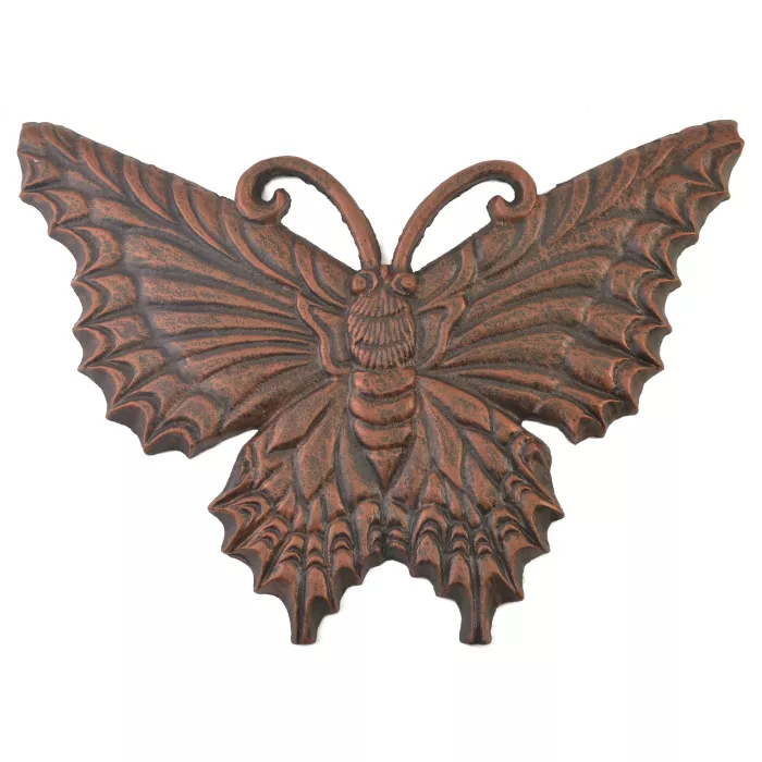 Decorative Butterfly Stepping Stone - Bronze Cast Iron - 17" Long