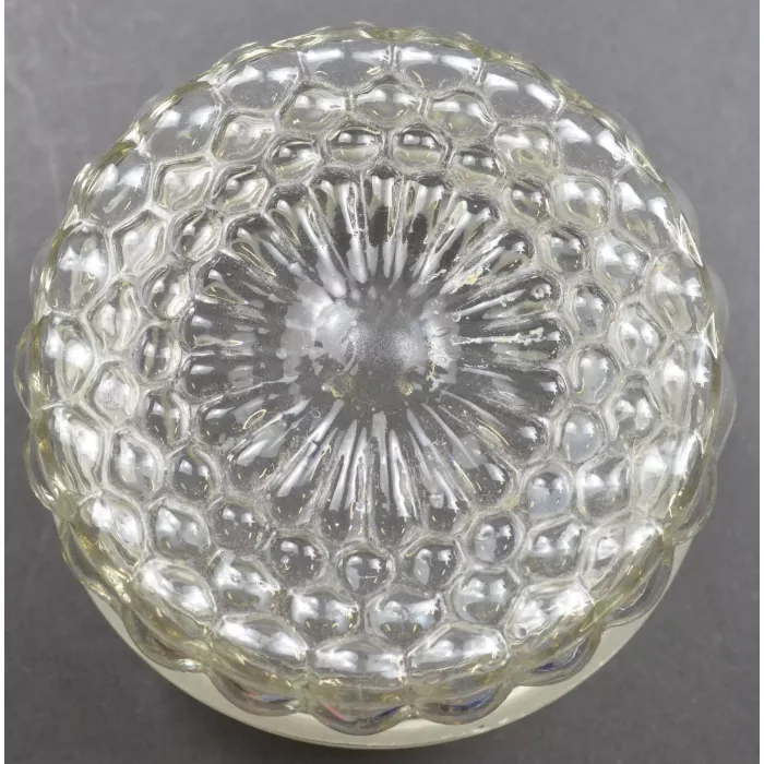 Vintage Clear Glass Square Glass Canister With Lid - 8" Tall