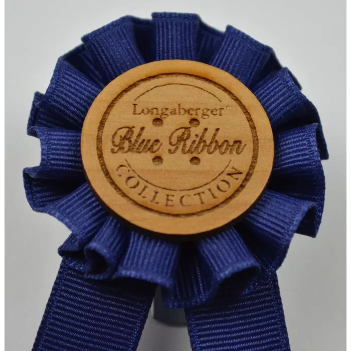 Longaberger Collection Basket Tie-On - Blue Ribbon - Clip On Style