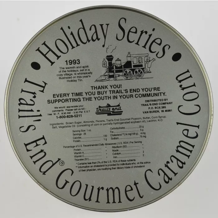 Trails End Holiday Series Seasons Greetings 1993 Tin - 8.375 Tall