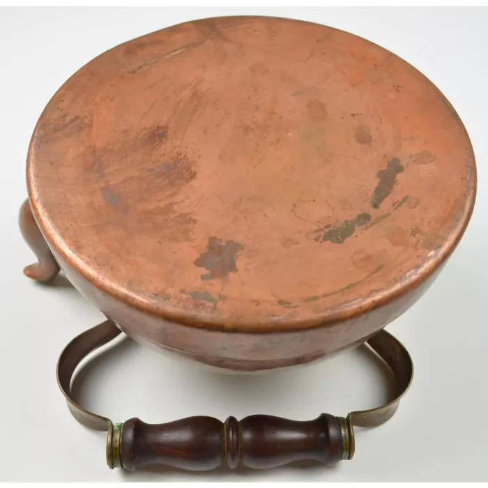 Vintage Copper Teapot With Wood Handle - 6" Tall