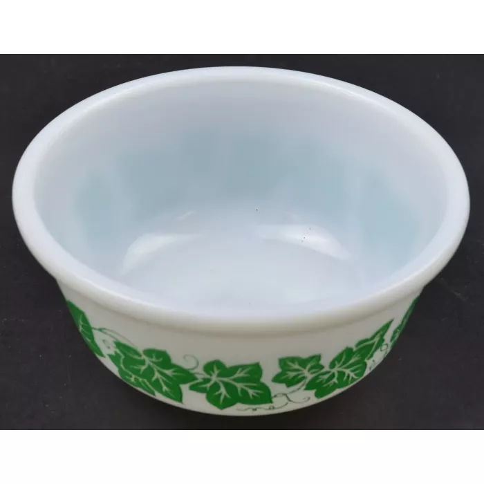 Hazel Atlas Mixing Bowl - Green Ivy Pattern - 6" Wide