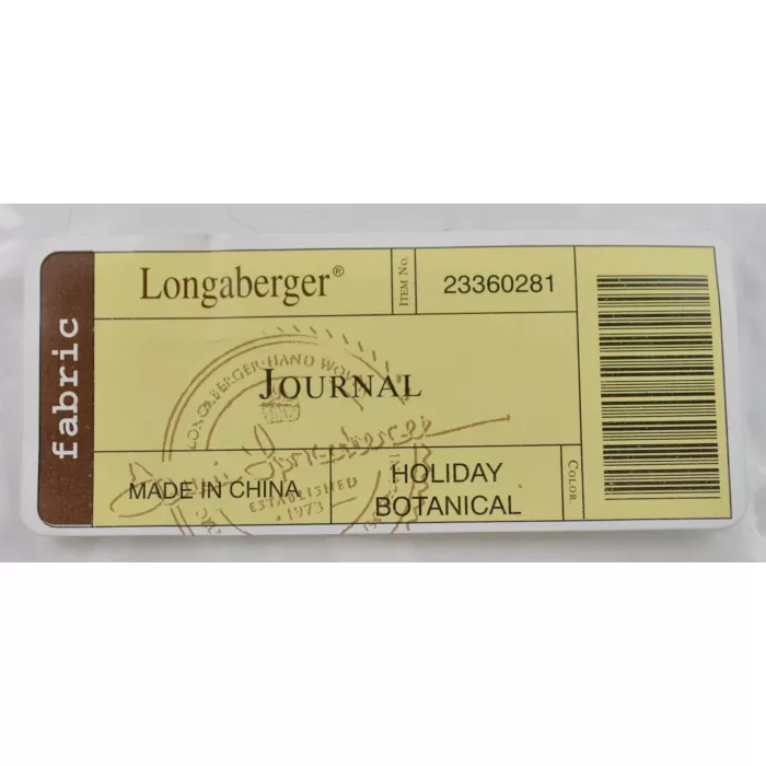 Longaberger Journal Basket Liner - Holiday Botanical